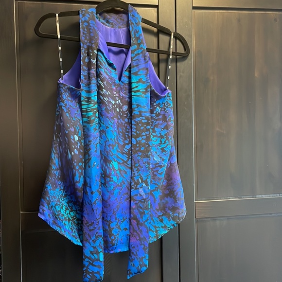 BEDO femme Blue Sleeveless High Neck Halter Blouse - Picture 6 of 6